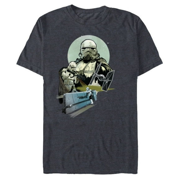 Star Wars Stormtroopers in Action - Short Sleeve Blended T-Shirt for Adults - Customized-Navy Heather