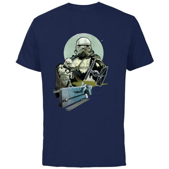 Star Wars Stormtroopers in Action - Short Sleeve Cotton T-Shirt for Adults - Customized-Navy