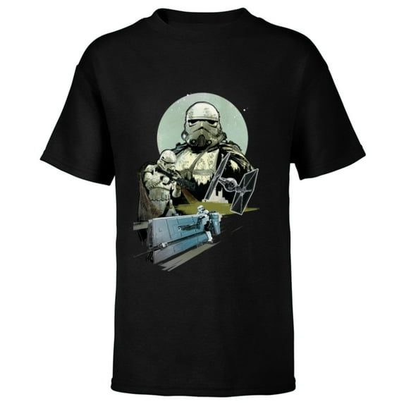 Star Wars Stormtroopers in Action - Short Sleeve T-Shirt for Kids - Customized-Black