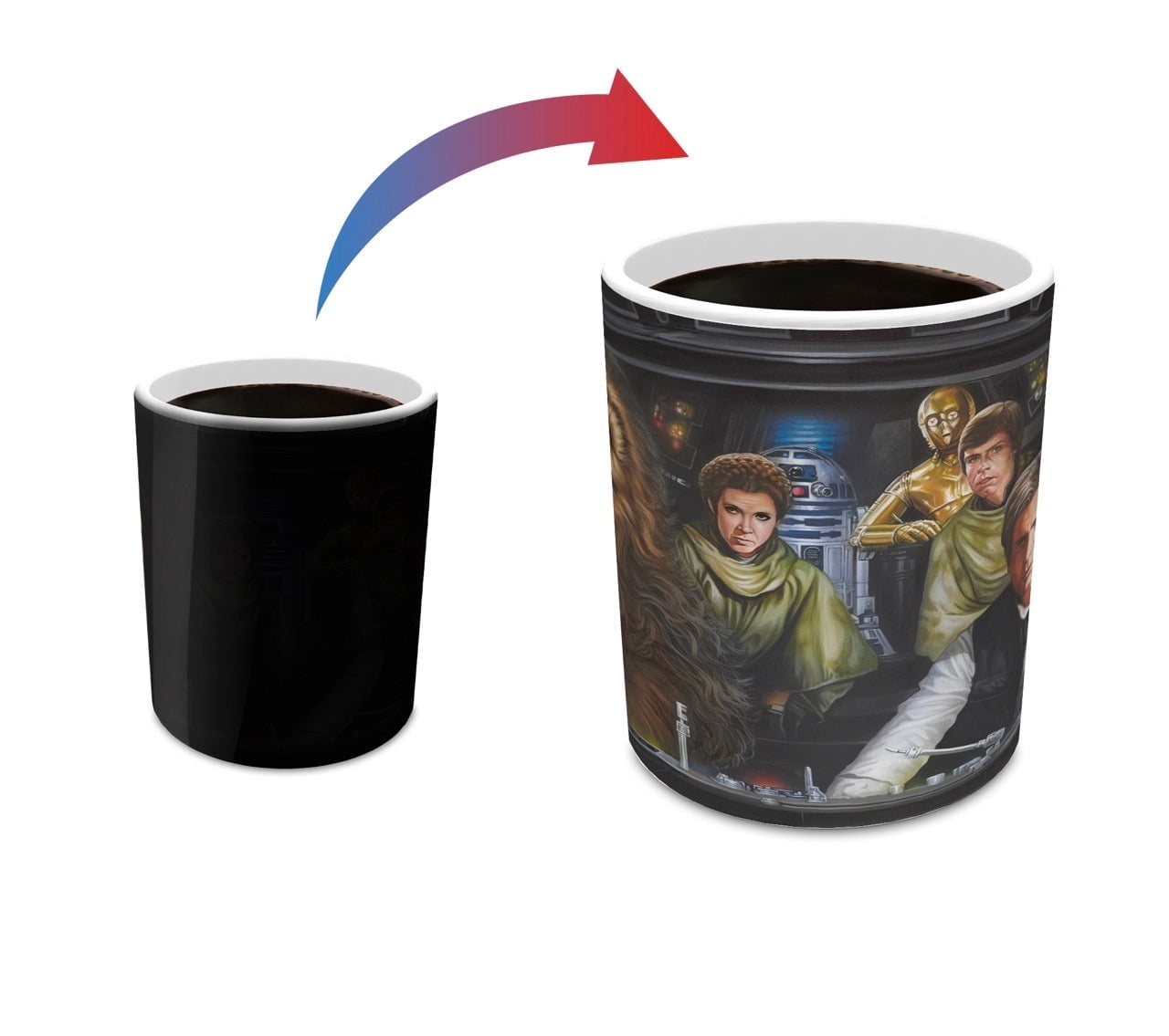 Pyramid Mug Star Wars Logo Characters - Mug Thermosensible 315 Ml - Cadeau Fan Star Wars