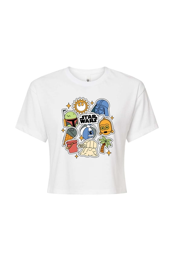 - Summer Stickers - Juniors Cropped Tee