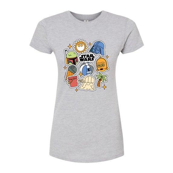 Star Wars - Summer Stickers - Juniors Fitted Tee