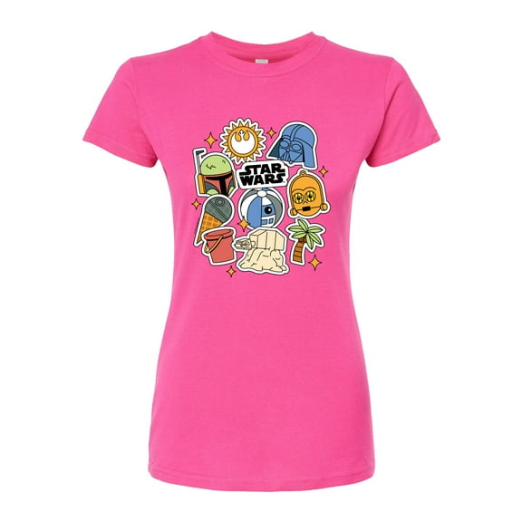 Star Wars - Summer Stickers - Juniors Fitted Tee