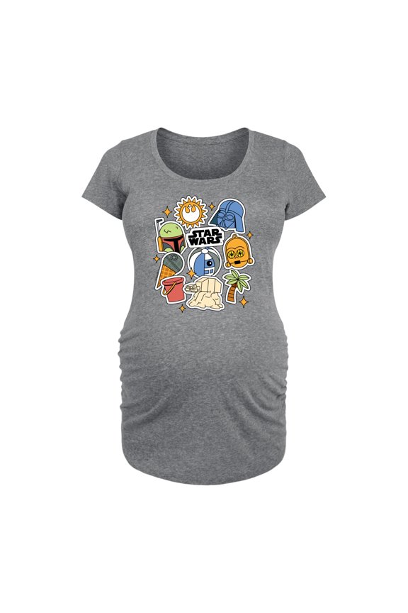 - Summer Stickers - Maternity Scoop Neck Tee