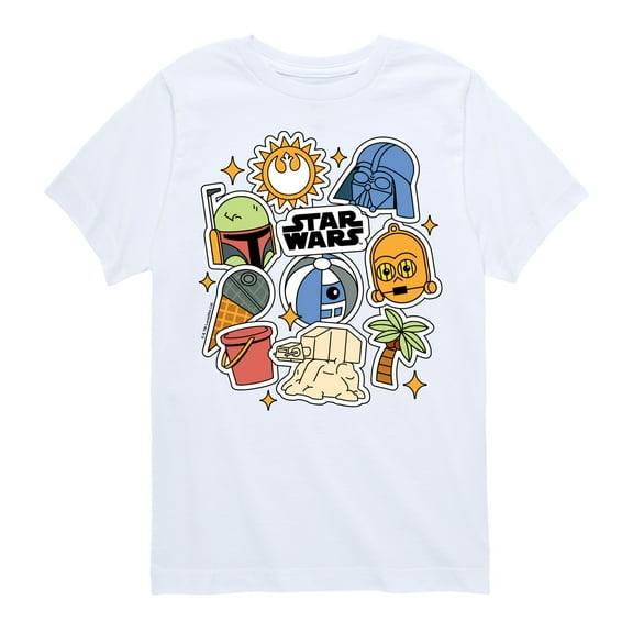 Star Wars - Darth Vader, C3 po, R2D2 Summer - Toddler And Youth Short Sleeve Tee