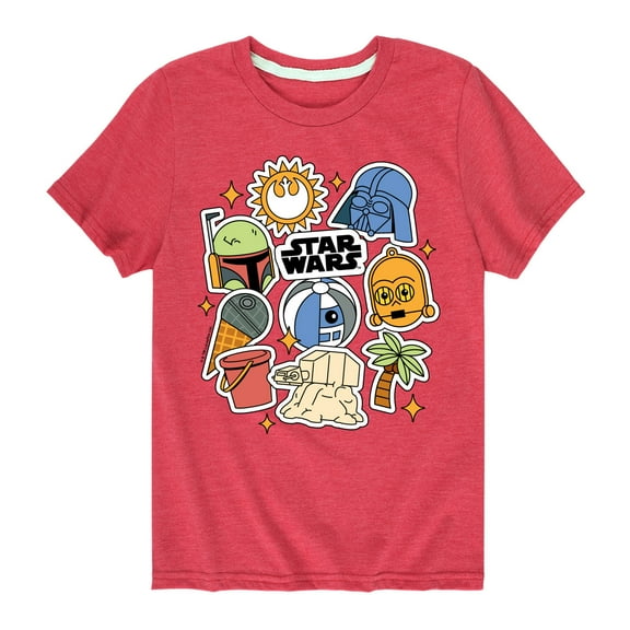Star Wars - Summer Stickers - Toddler And Youth Short Sleeve Tee