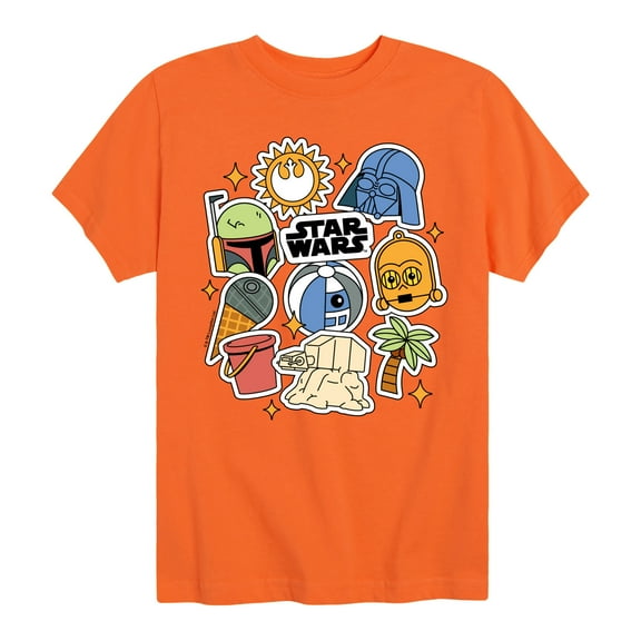 Star Wars - Darth Vader, C3 po, R2D2 Summer - Toddler And Youth Short Sleeve Tee