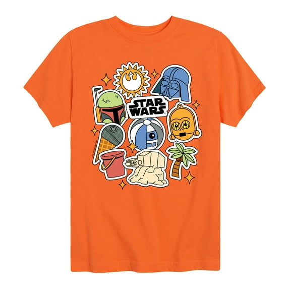 Star Wars - Summer Stickers - Toddler And Youth Short Sleeve Tee
