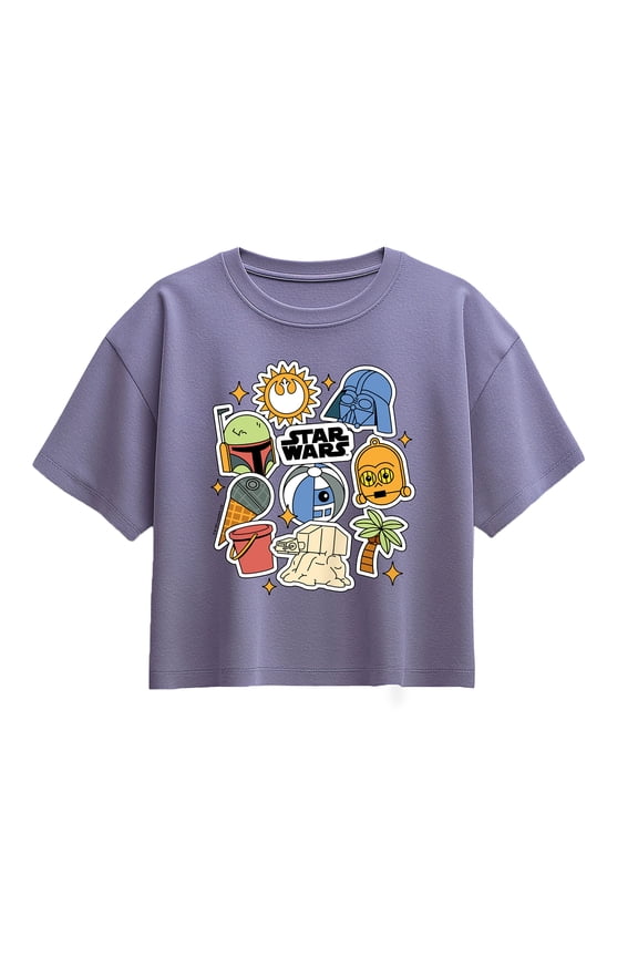 - Summer Stickers - Youth Girls Boxy T-Shirt