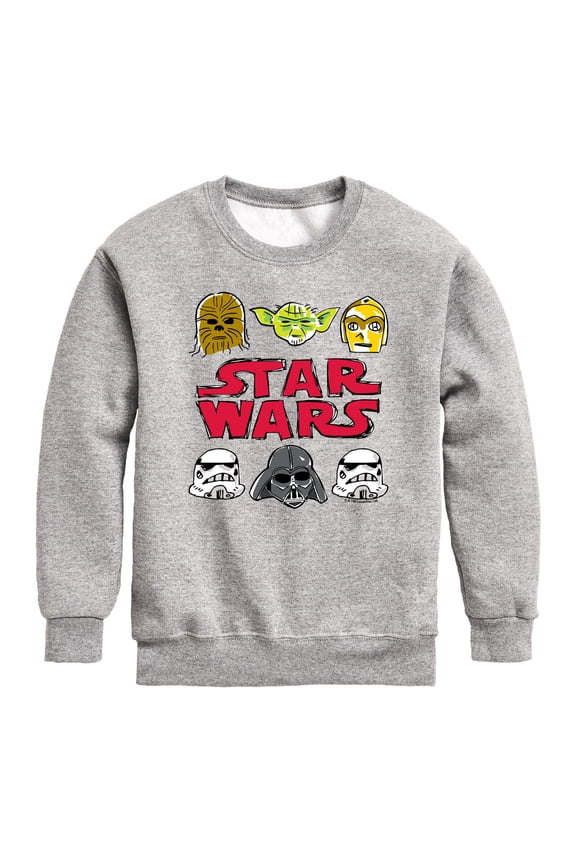 - Sw Logo Doodle - Youth Boys Crew Fleece Sweatshirt