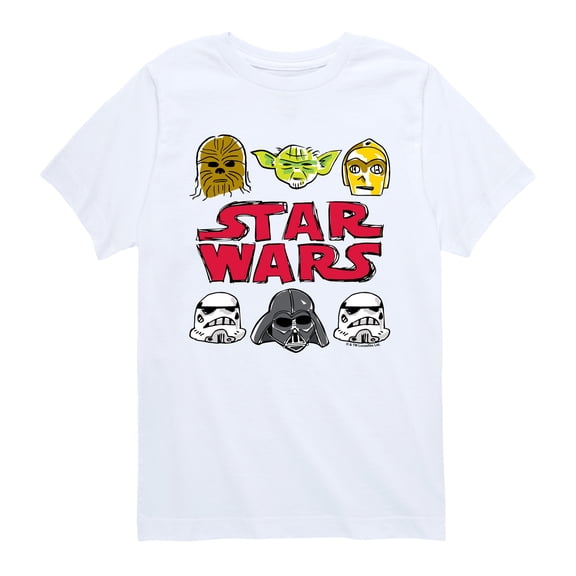 Star Wars - Sw Logo Doodle - Youth Boys Short Sleeve Graphic T-Shirt