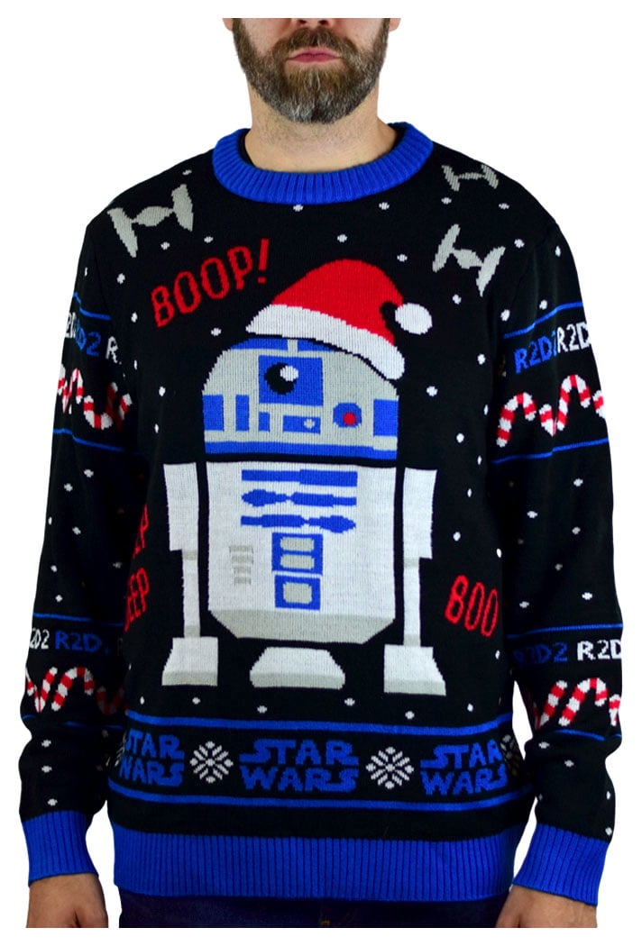 Star Wars Sweater R2D2 Ugly Christmas Sweater Men Women Holiday Sweater Large Multicolor