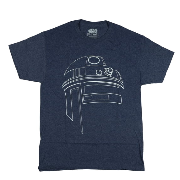 Star Wars T-Shirt Men's R2D2 Character Outline Design Adult Short Sleeve Tee