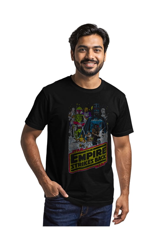 Star Wars T-Shirt Men's The Empire Strikes Back Throw Back Design Adult Tee