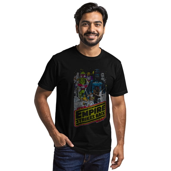 Star Wars T-Shirt Men's The Empire Strikes Back Throw Back Design Adult Tee