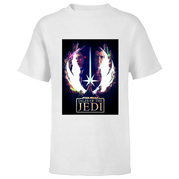 Star Wars Tales of the Jedi Ahsoka and Dooku Disney+ - Short Sleeve T-Shirt for Kids - Customized-White