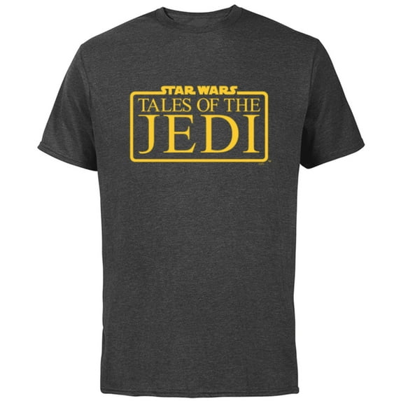 Star Wars Tales of the Jedi Series Logo Yellow Disney+ - Short Sleeve Cotton T-Shirt for Adults - Customized-Charcoal
