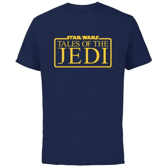 Star Wars Tales of the Jedi Series Logo Yellow Disney+ - Short Sleeve Cotton T-Shirt for Adults - Customized-Navy