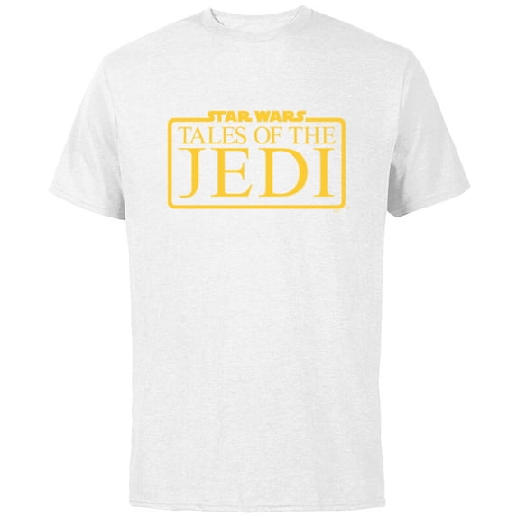 Star Wars Tales of the Jedi Series Logo Yellow Disney+ - Short Sleeve Cotton T-Shirt for Adults - Customized-White