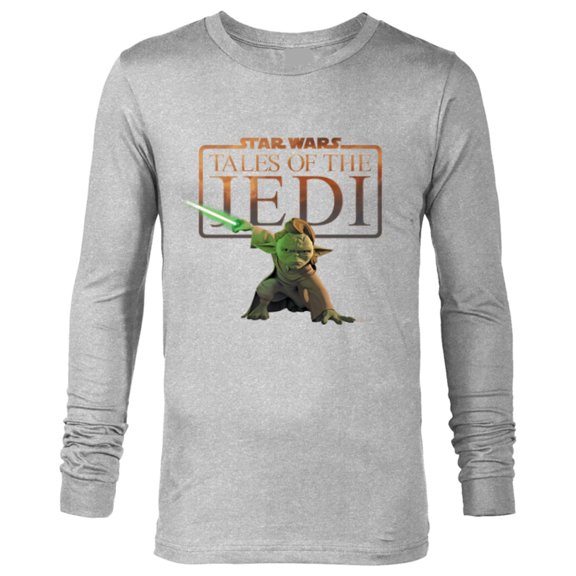 Star Wars Tales of the Jedi Yaddle with Lightsaber Disney  - Long Sleeve T-Shirt for Men - Customized-Athletic Heather