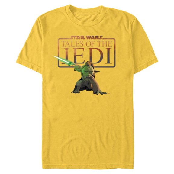 Star Wars Tales of the Jedi Yaddle with Lightsaber Disney+ - Short Sleeve Blended T-Shirt for Adults - Customized-Yellow