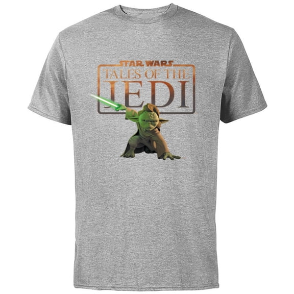 Star Wars Tales of the Jedi Yaddle with Lightsaber Disney  - Short Sleeve Cotton T-Shirt for Adults - Customized-Athletic Heather
