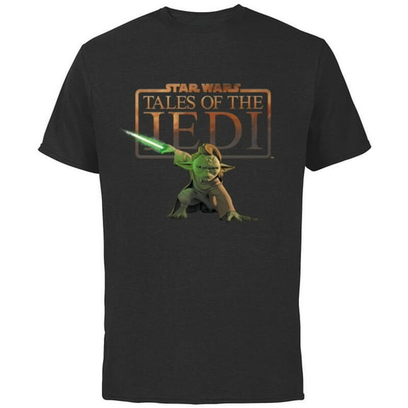 Star Wars Tales of the Jedi Yaddle with Lightsaber Disney+ - Short Sleeve Cotton T-Shirt for Adults - Customized-Black