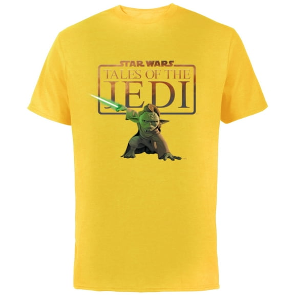 Star Wars Tales of the Jedi Yaddle with Lightsaber Disney+ - Short Sleeve Cotton T-Shirt for Adults - Customized-Yellow