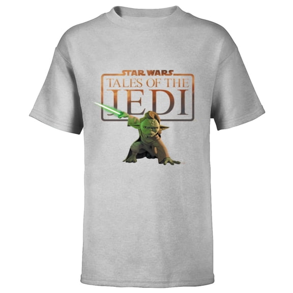 Star Wars Tales of the Jedi Yaddle with Lightsaber Disney - Short Sleeve T-Shirt for Kids - Customized-Athletic Heather