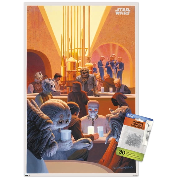 Star Wars: Tatooine - Cantina Wall Poster with Push Pins, 14.725" x 22.375"