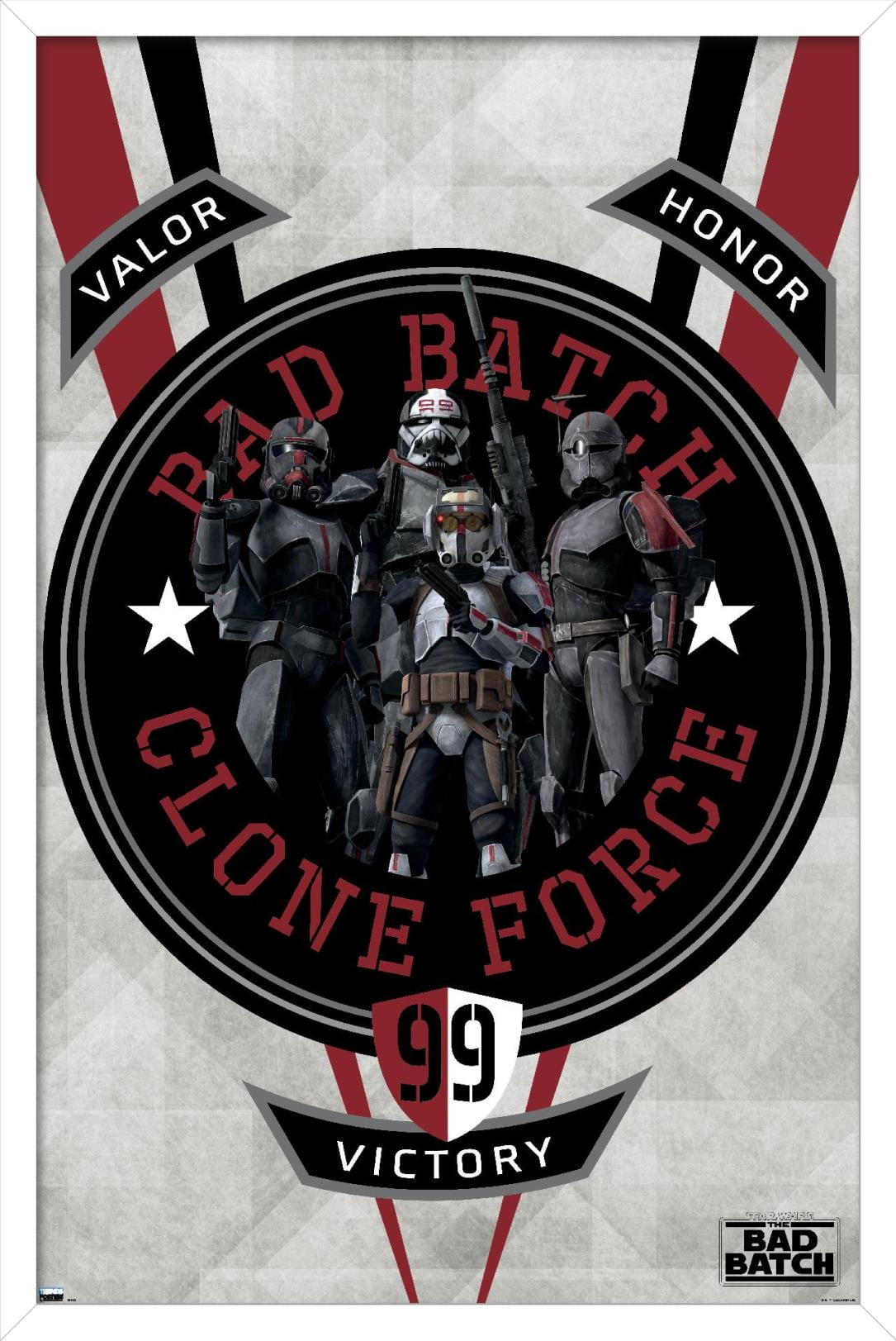 Star Wars: The Bad Batch - Badge Wall Poster, 22.375" x 34", Framed