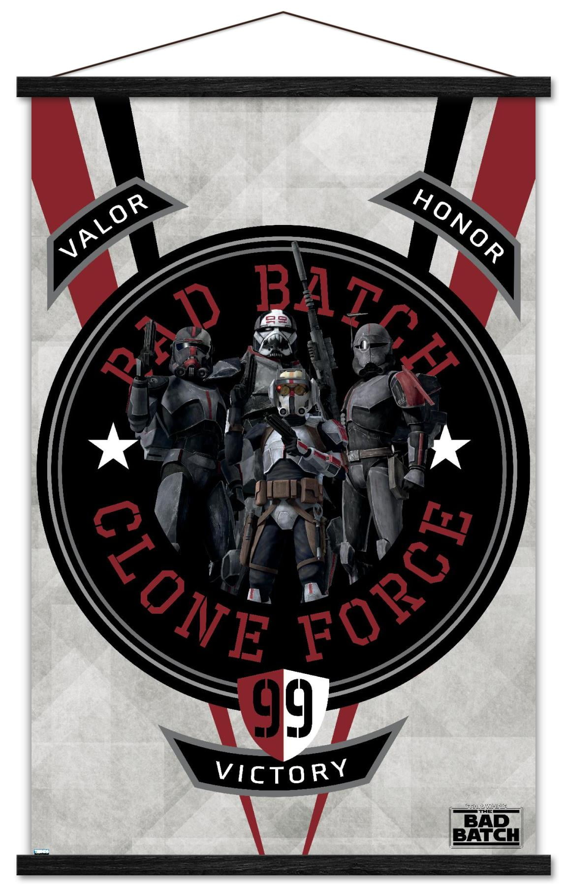 Star Wars: The Bad Batch - Badge Wall Poster with Wooden Magnetic Frame, 22.375" x 34"