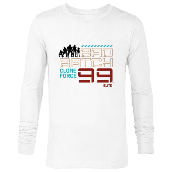 Star Wars The Bad Batch Clone Force 99 Elite Team Silhouette - Long Sleeve T-Shirt for Men - Customized-White