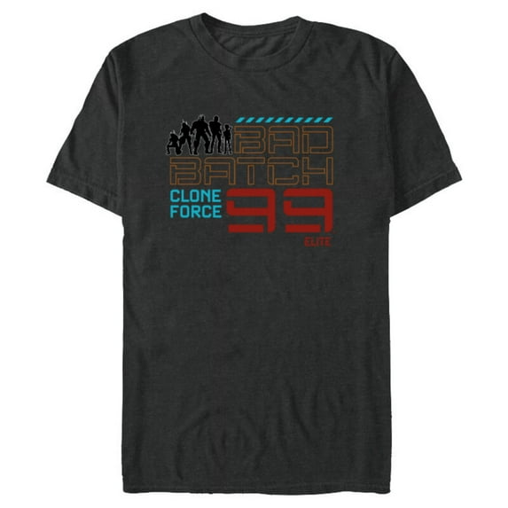 Star Wars The Bad Batch Clone Force 99 Elite Team Silhouette - Short Sleeve Blended T-Shirt for Adults - Customized-Dark Heather