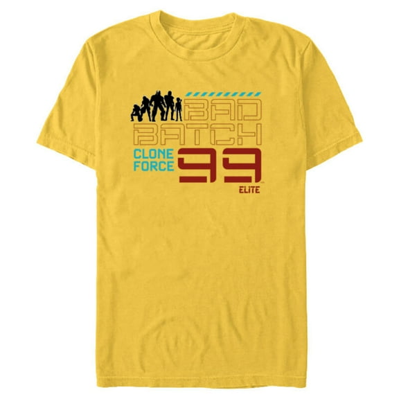 Star Wars The Bad Batch Clone Force 99 Elite Team Silhouette - Short Sleeve Blended T-Shirt for Adults - Customized-Yellow
