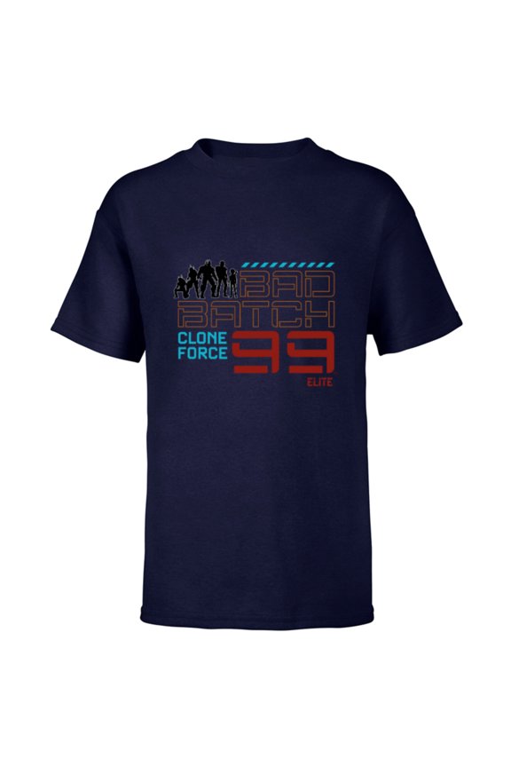 The Bad Batch Clone Force 99 Elite Team Silhouette - Short Sleeve T-Shirt for Kids - Customized-Navy