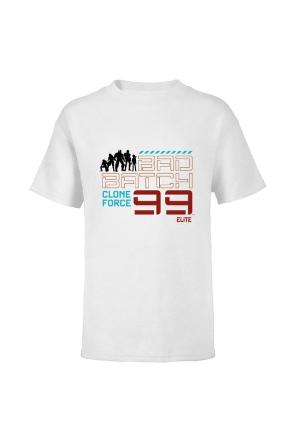 The Bad Batch Clone Force 99 Elite Team Silhouette - Short Sleeve T-Shirt for Kids - Customized-White