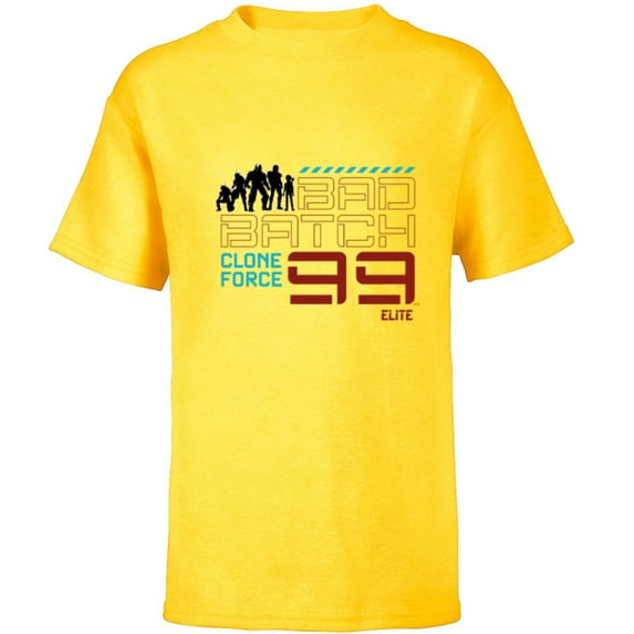 Star Wars The Bad Batch Clone Force 99 Elite Team Silhouette - Short Sleeve T-Shirt for Kids - Customized-Yellow