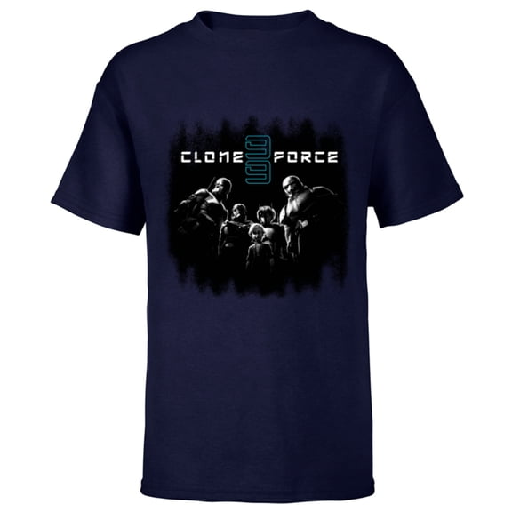 Star Wars The Bad Batch Clone Force 99 Team Black & White - Short Sleeve T-Shirt for Kids - Customized-Navy