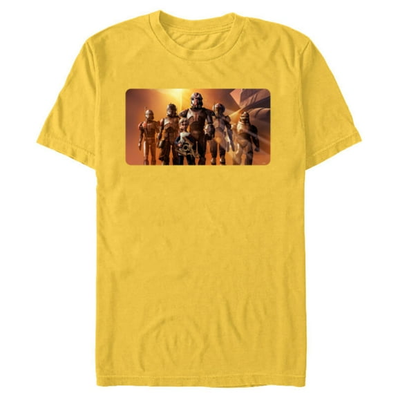 Star Wars The Bad Batch Clone Force 99 Team Sunset Lighting - Short Sleeve Blended T-Shirt for Adults - Customized-Yellow