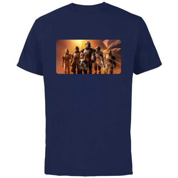 Star Wars The Bad Batch Clone Force 99 Team Sunset Lighting - Short Sleeve Cotton T-Shirt for Adults - Customized-Navy