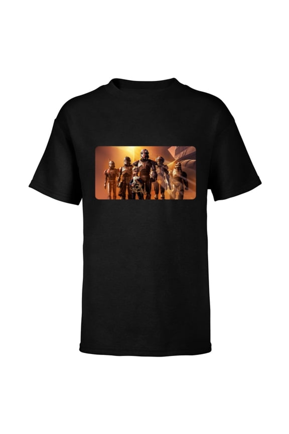 The Bad Batch Clone Force 99 Team Sunset Lighting - Short Sleeve T-Shirt for Kids - Customized-Black