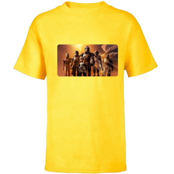 Star Wars The Bad Batch Clone Force 99 Team Sunset Lighting - Short Sleeve T-Shirt for Kids - Customized-Yellow
