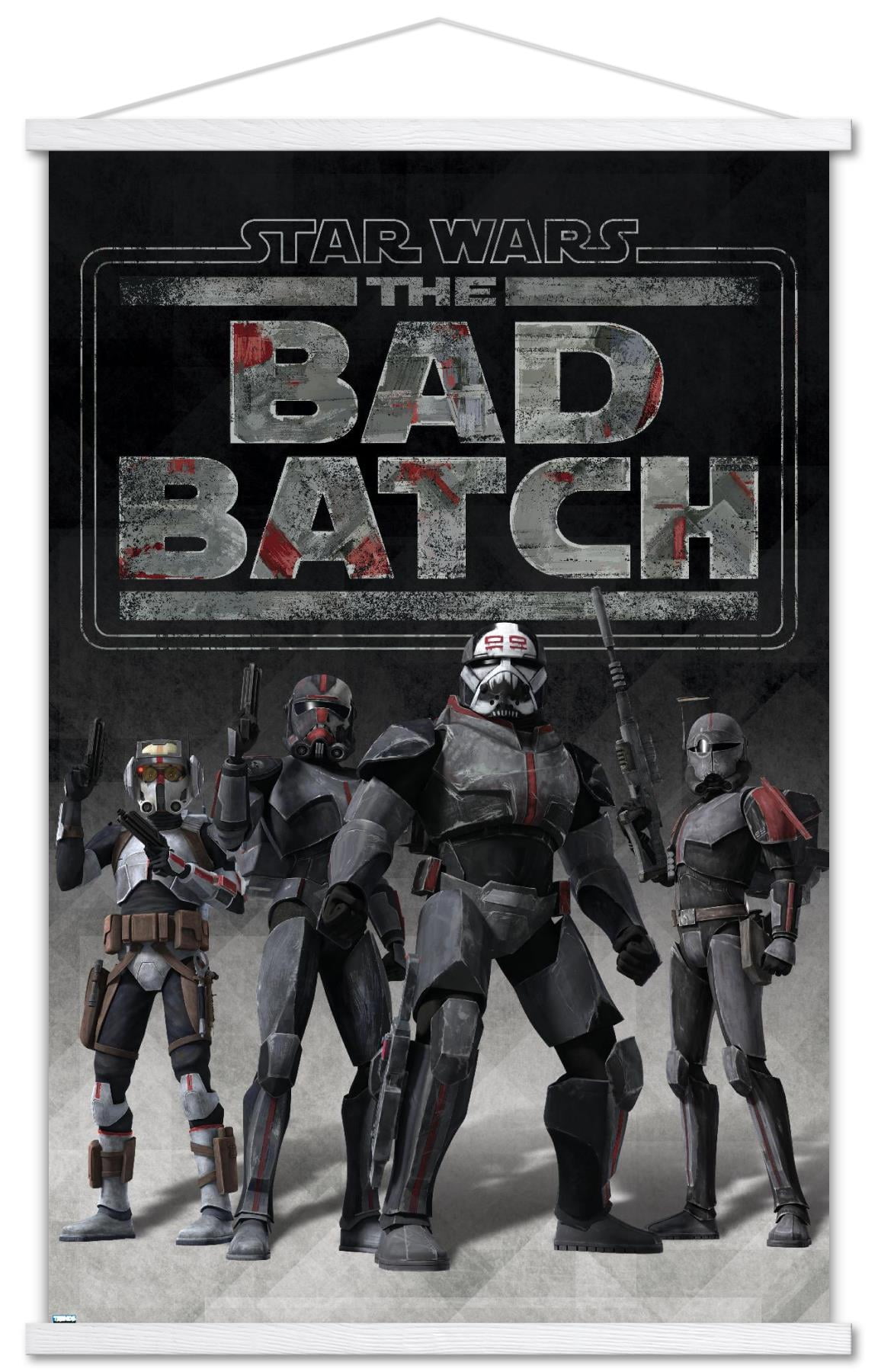 Star Wars: The Bad Batch - Clone Force 99 Wall Poster with Wooden Magnetic Frame, 22.375" x 34"