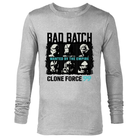 Star Wars The Bad Batch Clone Force 99 Wanted by the Empire - Long Sleeve T-Shirt for Men - Customized-Athletic Heather