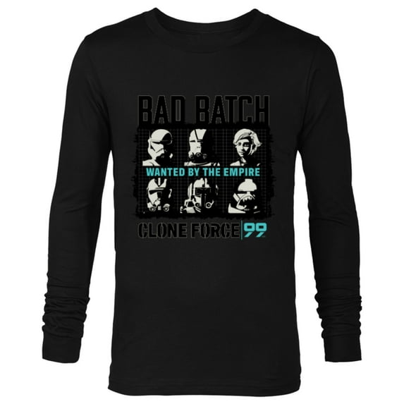 Star Wars The Bad Batch Clone Force 99 Wanted by the Empire - Long Sleeve T-Shirt for Men - Customized-Black