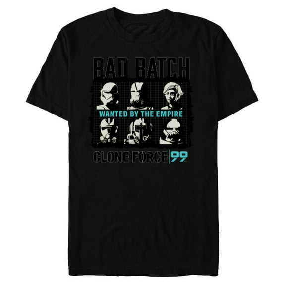 Star Wars The Bad Batch Clone Force 99 Wanted by the Empire - Short Sleeve Blended T-Shirt for Adults - Customized-Black