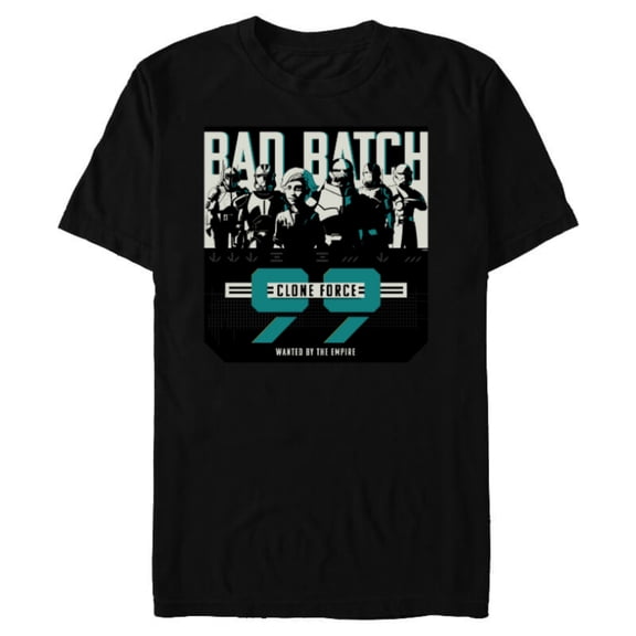 Star Wars The Bad Batch Clone Force 99 Wanted by the Empire - Short Sleeve Blended T-Shirt for Adults - Customized-Black