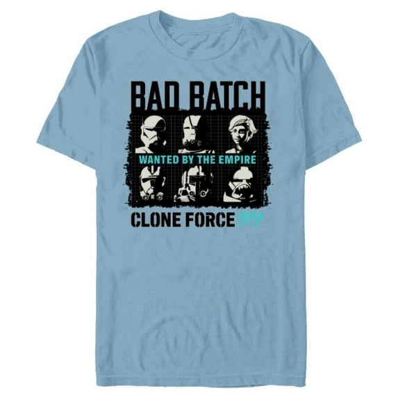 Star Wars The Bad Batch Clone Force 99 Wanted by the Empire - Short Sleeve Blended T-Shirt for Adults - Customized-Ocean Blue