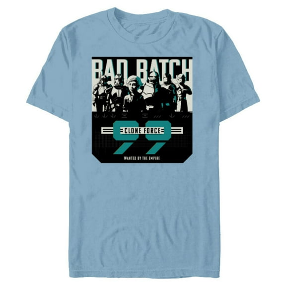Star Wars The Bad Batch Clone Force 99 Wanted by the Empire - Short Sleeve Blended T-Shirt for Adults - Customized-Ocean Blue